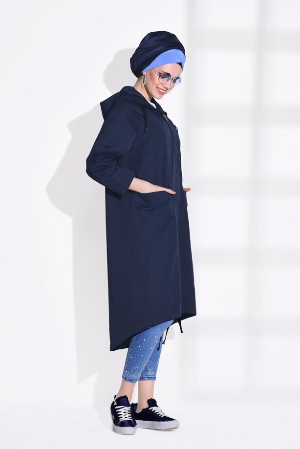 Hijab clothing  POCKET DETAILED TRENCH COAT 70014  - TRENDTESETTÜR