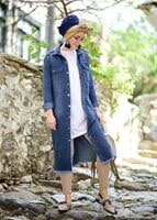 Vêtements hijab BLEU MARINE TRENCH DENIM AVEC BÂTONNETS T 0108 