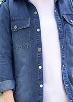 Vêtements hijab BLEU MARINE TRENCH DENIM AVEC BÂTONNETS T 0108 