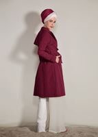 Vêtements hijab ROUGE BORDEAUX Trench Coat T 0876