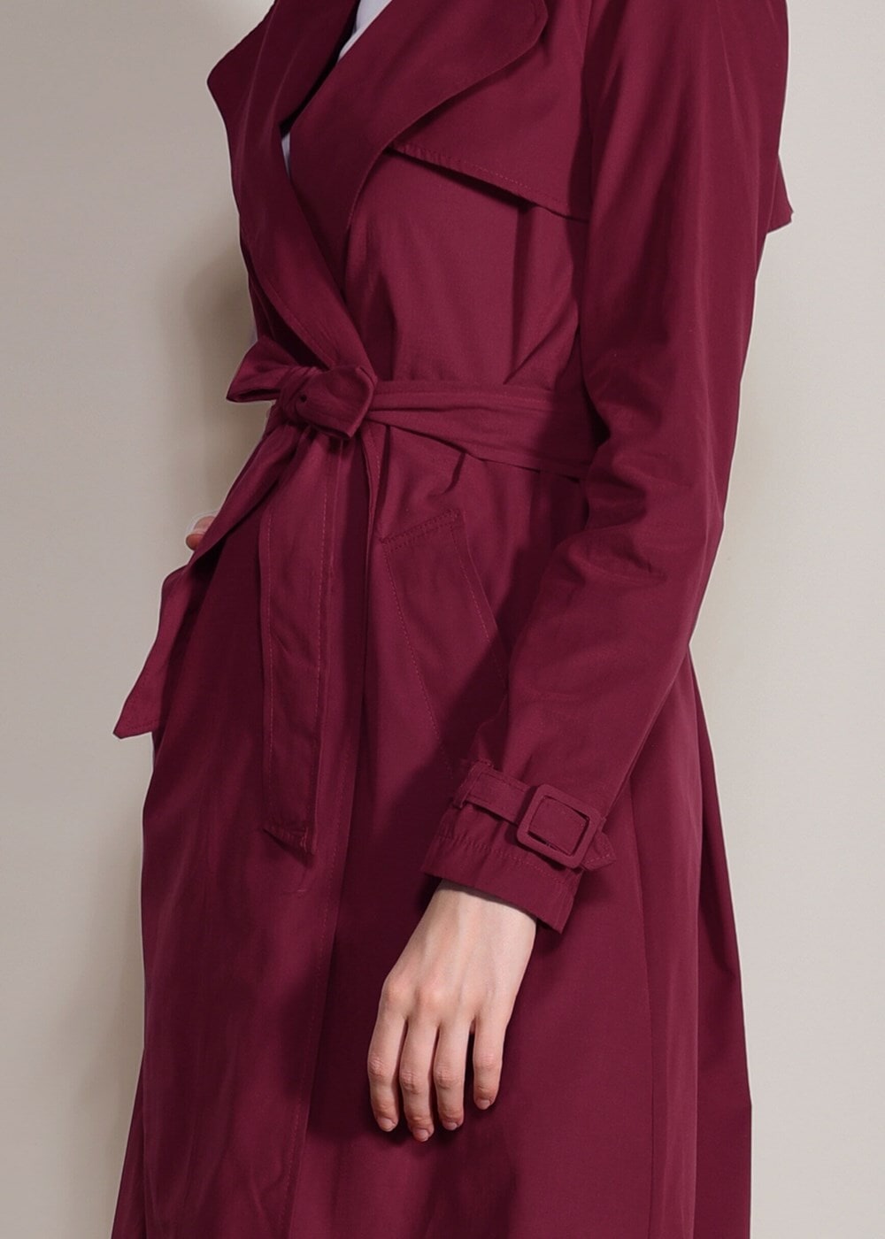 Vêtements hijab ROUGE BORDEAUX Trench Coat T 0876