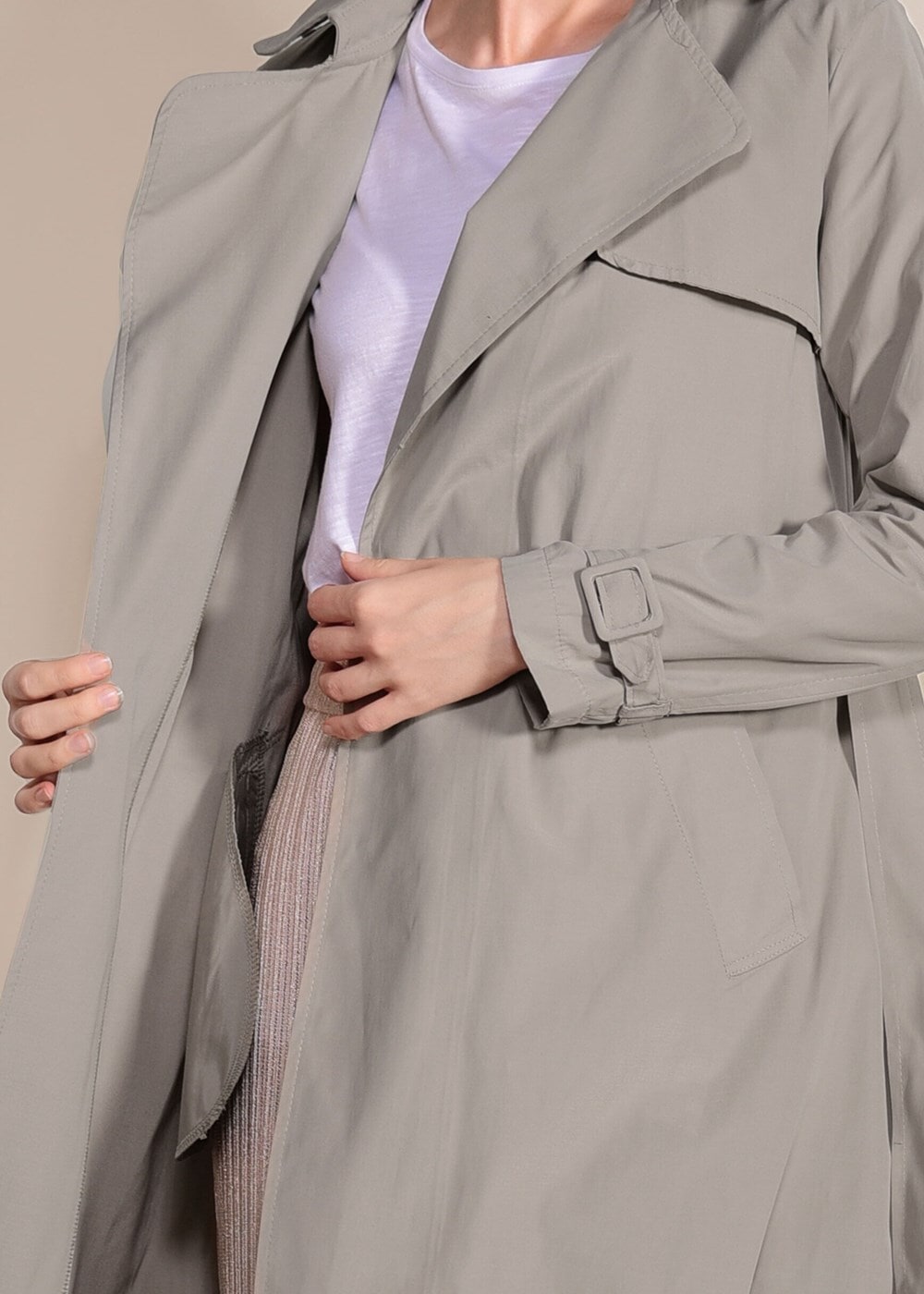 Vêtements hijab BEIGE Trench Coat T 0876