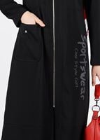 Tesettür giyim SİYAH BASKI DETAYLI FERMUARLI TRENÇKOT 1025 