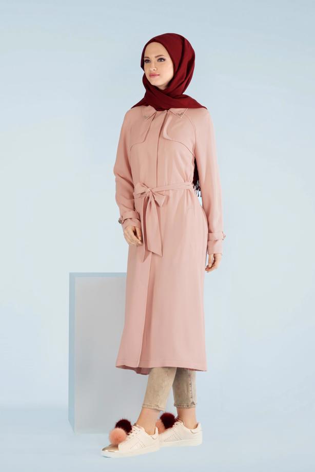 Tesettür giyim  T 1044 Virona Trençkot-Alv Fashion - TRENDTESETTÜR