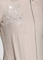 Tesettür giyim BEJ FERMUARLI CEP DETAYLI TRENÇKOT 1050 