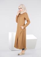 Tesettür giyim KAHVE T 1050 Miami Trençkot-Alv Fashion