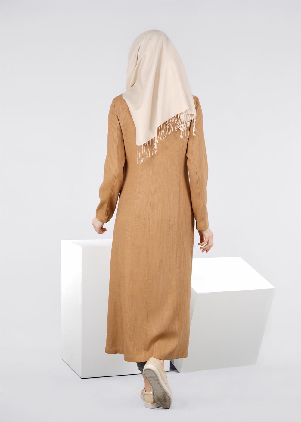 Tesettür giyim KAHVE T 1050 Miami Trençkot-Alv Fashion