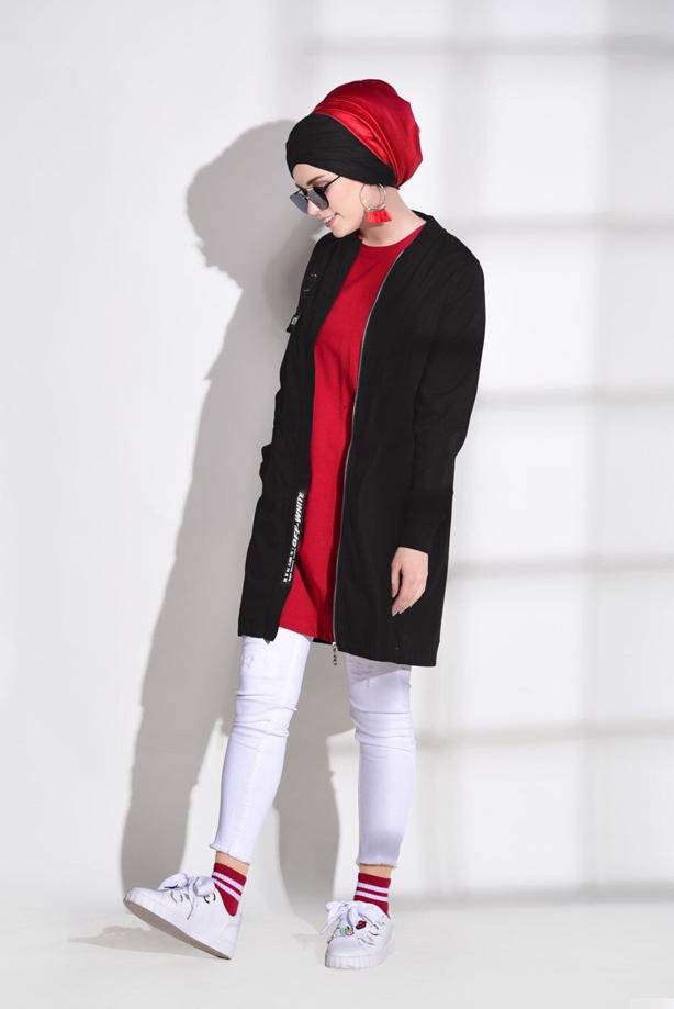 Hijab-Kleidung  T 1208 Lvr-Arma Detaylı Trençkot - TRENDTESETTÜR