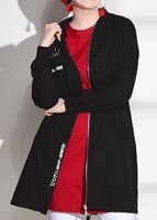 Tesettür giyim SİYAH T 1208 Lvr-Arma Detaylı Trençkot