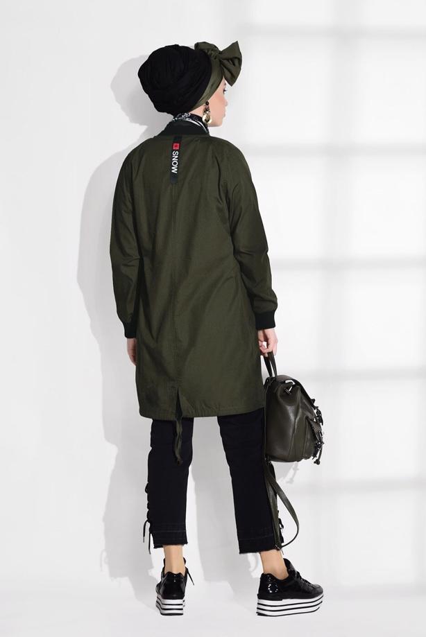 Hijab-Kleidung  T 1208 Lvr-Arma Detaylı Trençkot - TRENDTESETTÜR