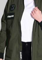 Tesettür giyim HAKİ T 1208 Lvr-Arma Detaylı Trençkot