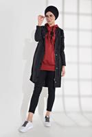 Vêtements hijab NOIR TRENCH-COAT À CAPUCHE 2008