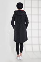Vêtements hijab NOIR TRENCH-COAT À CAPUCHE 2008