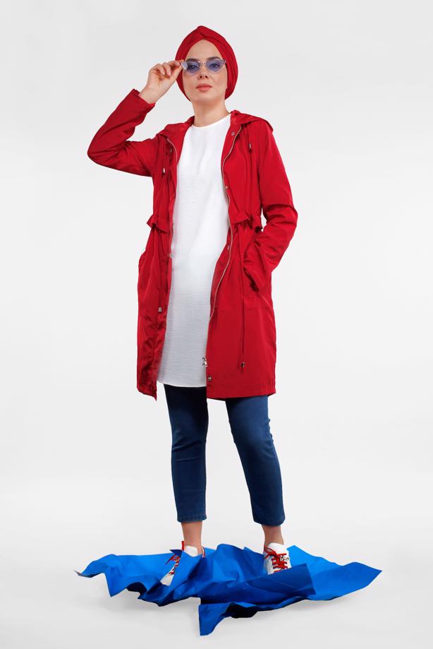 Vêtements hijab  LACE-UP HOODED TRENCHCOAT 2008   - TRENDTESETTÜR