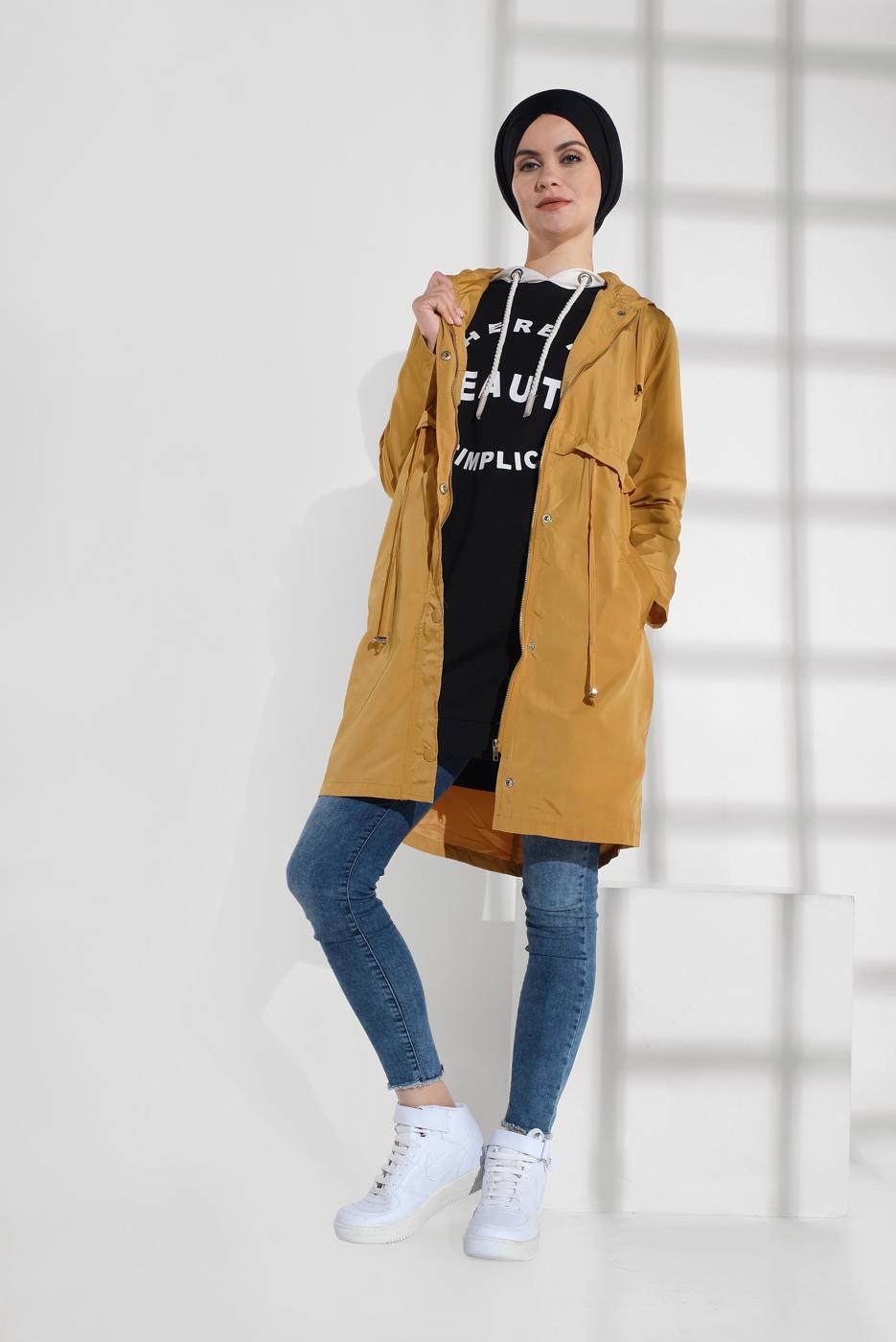 Vêtements hijab ORANGE TRENCH-COAT À CAPUCHE 2008