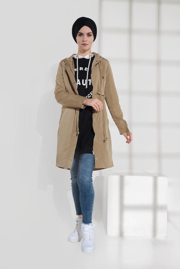 Vêtements hijab  LACE-UP HOODED TRENCHCOAT 2008   - TRENDTESETTÜR