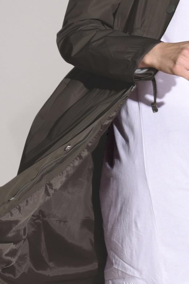 Tesettür giyim  BELDEN BAĞCIKLI KAPÜŞONLU TRENÇKOT T 2008 - TRENDTESETTÜR