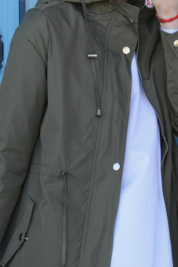 Hijab clothing  Pocket Detailed Sport Trench Coat T 3008 - TRENDTESETTÜR