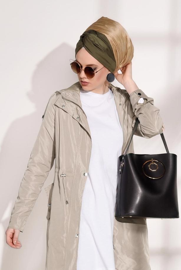 Vêtements hijab  Pocket Detailed Sport Trench Coat T 3008 - TRENDTESETTÜR