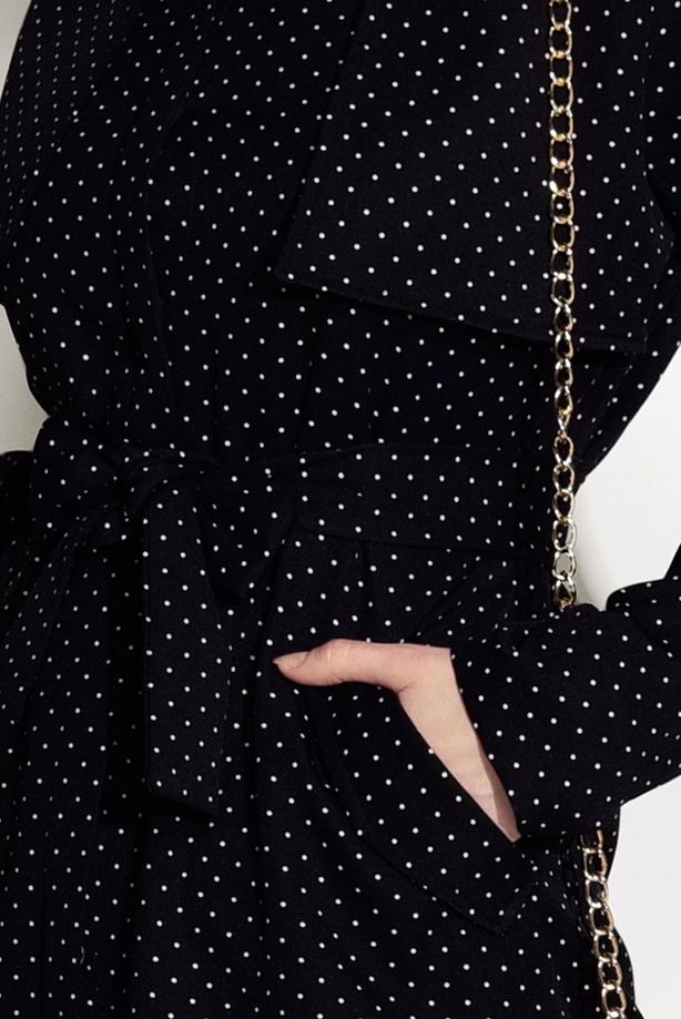 Vêtements hijab  SPOTTED BELTED TRENCH COAT 3307  - TRENDTESETTÜR