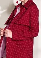 Vêtements hijab ROUGE BORDEAUX TRENCH-COAT CEINTURÉ À TAILLE POINTUE 3307 