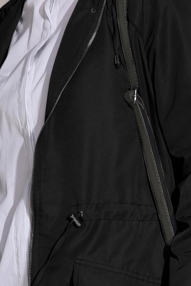 Hijab clothing  SHIRRED AT WAIST HOODED SPORTS TRENCH COAT 4108  - TRENDTESETTÜR