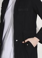 Tesettür giyim SİYAH BELİ BÜZGÜLÜ SPOR TRENÇKOT 5008