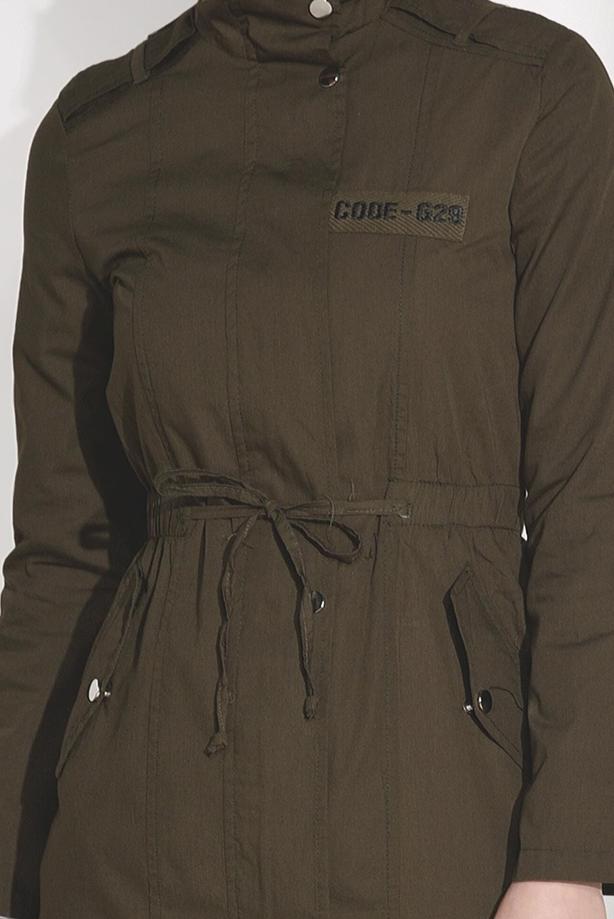 Hijab-Kleidung  BELİ BÜZGÜLÜ SPOR TRENÇKOT 5008 - TRENDTESETTÜR