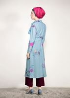 Vêtements hijab BLEU  TRENCH IMPRIMÉ FLORAL T 7718