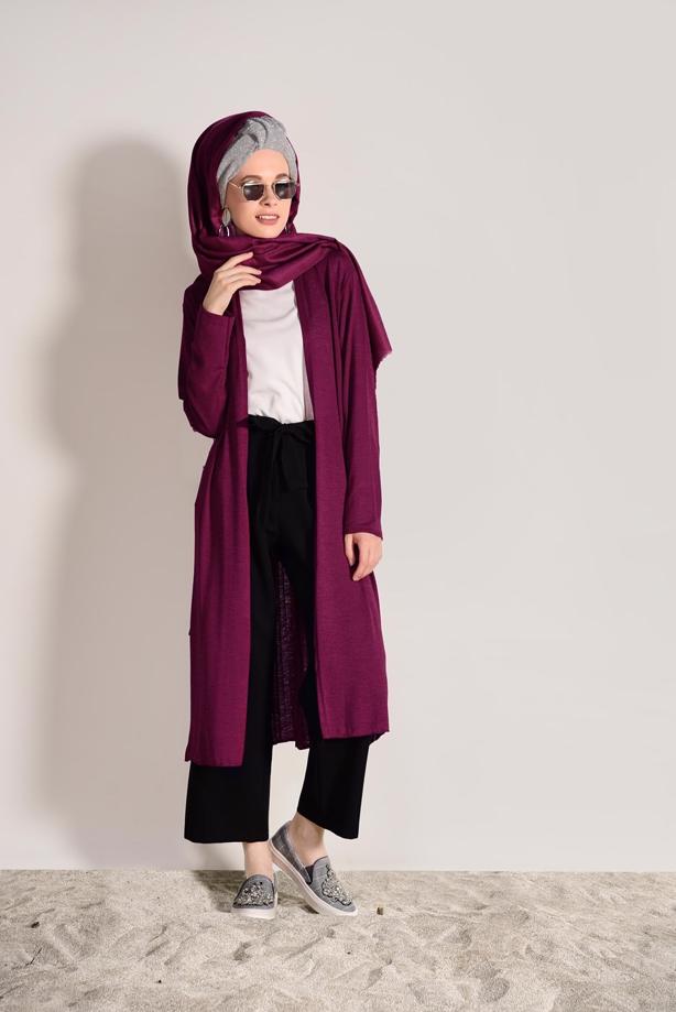 Vêtements hijab  PLEAT DETAILED CARDIGAN 031632  - TRENDTESETTÜR