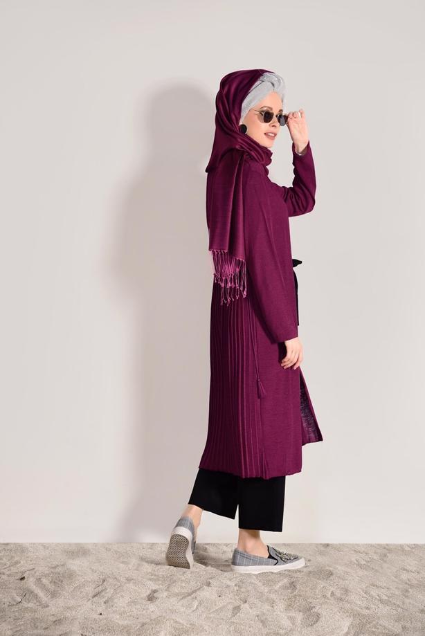 Vêtements hijab  PLEAT DETAILED CARDIGAN 031632  - TRENDTESETTÜR