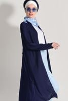 Vêtements hijab BLEU MARINE CARDIGAN PLISSÉ DÉTAILLÉ 031632