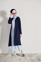 Vêtements hijab BLEU MARINE CARDIGAN PLISSÉ DÉTAILLÉ 031632