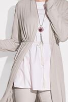 Hijab clothing BEIGE PLEAT DETAILED CARDIGAN 031632 