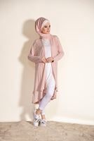 Tesettür giyim PUDRA İNCİ DETAYLI HIRKA 200832 