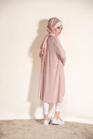 Tesettür giyim PUDRA İNCİ DETAYLI HIRKA 200832 