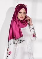 Tesettür giyim EKRU KOL KISMI NAKIŞ DETAYLI HIRKA 19102