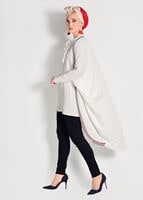 Tesettür giyim EKRU ŞERİT DETAYLI SALAŞ HIRKA 32661 