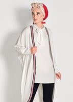 Tesettür giyim EKRU ŞERİT DETAYLI SALAŞ HIRKA 32661 