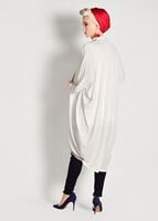 Tesettür giyim EKRU ŞERİT DETAYLI SALAŞ HIRKA 32661 