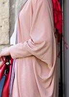 Tesettür giyim PUDRA ŞERİT DETAYLI SALAŞ HIRKA 32661 