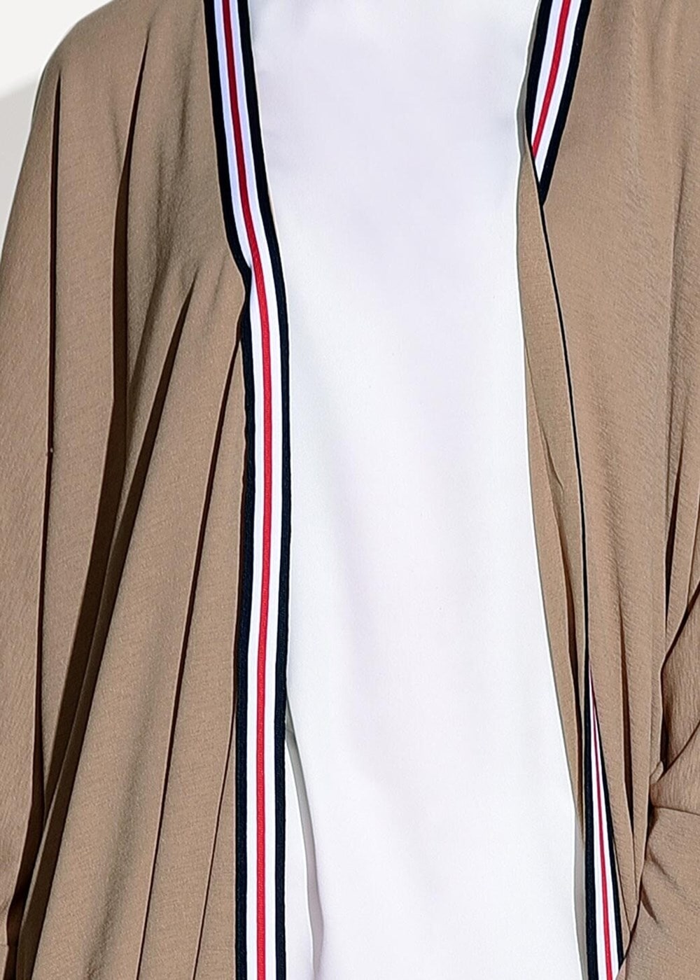 Tesettür giyim KAHVE ŞERİT DETAYLI SALAŞ HIRKA 32661 