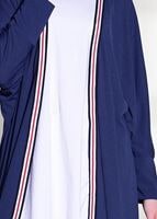 Tesettür giyim LACİVERT ŞERİT DETAYLI SALAŞ HIRKA 32661 