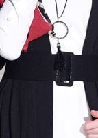 Tesettür giyim SİYAH KEMER DETAYLI UZUN HIRKA 44761