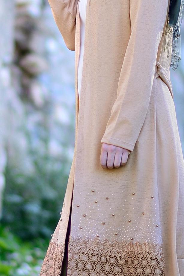 Hijab clothing   GUIPURE DETAILED CARDIGAN 48102 - TRENDTESETTÜR