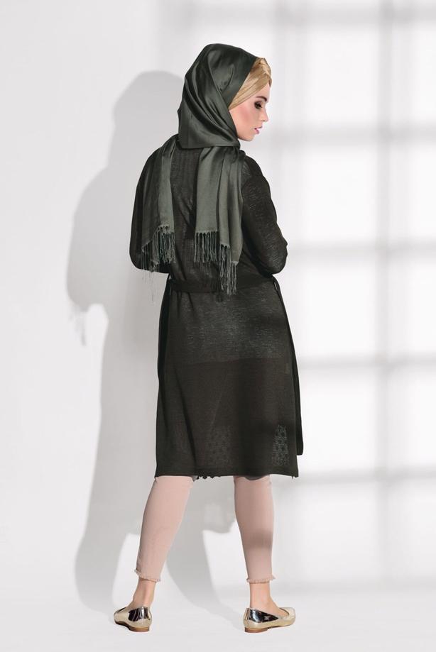 Vêtements hijab   GUIPURE DETAILED CARDIGAN 48102 - TRENDTESETTÜR