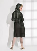 Vêtements hijab KAKI CARDIGAN DÉTAILLÉ GUIPURE 48102