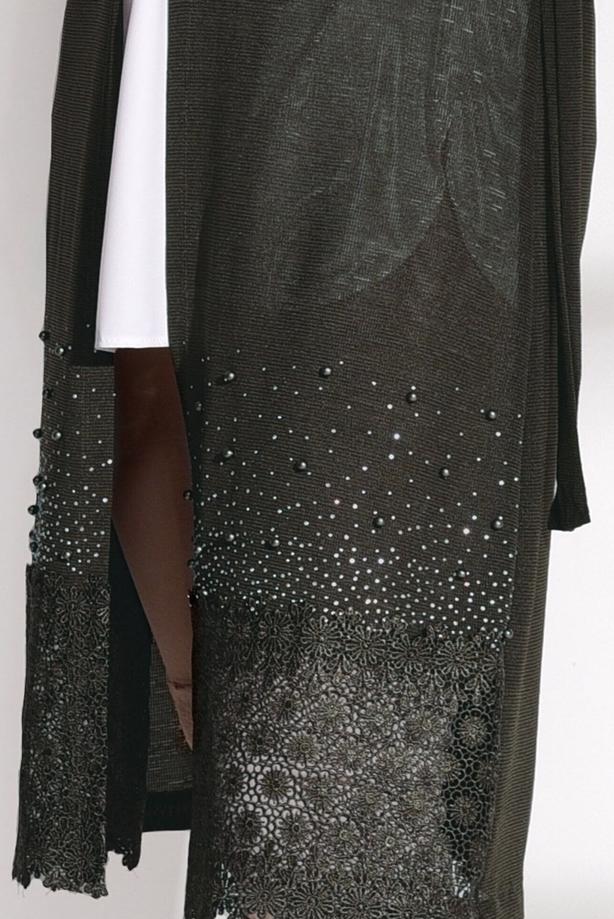 Vêtements hijab   GUIPURE DETAILED CARDIGAN 48102 - TRENDTESETTÜR