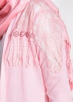 Vêtements hijab POUDRE CARDIGAN COTON PEIGNÉ DÉTAIL GUIPURE 72081