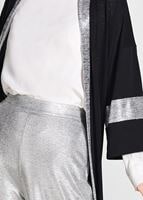 Tesettür giyim SİYAH SİMLİ ŞERİT DETAYLI HIRKA 75571